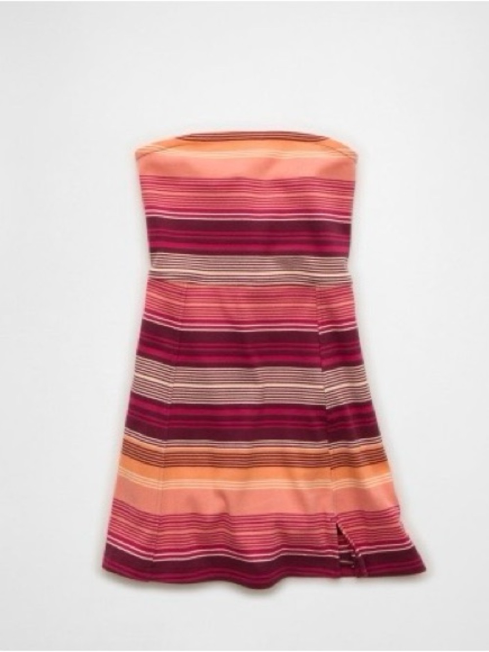 American Eagle Outfitters Strapless Stripe Dress in Coral & Berry